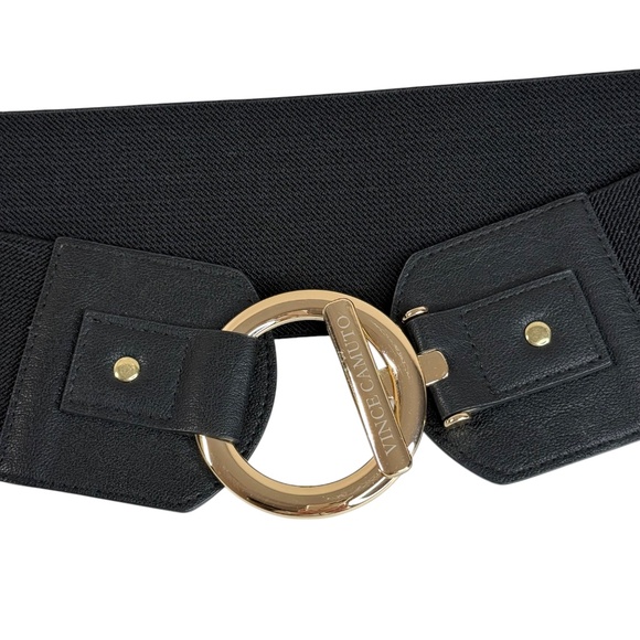 Vince Camuto Collection Black  Circle & Bar Interlocking Expandable Belt  L/XL - Picture 3 of 8